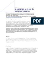 Factores Que Aumentan El Riesgo de Suicidio en Pacientes Bipolares