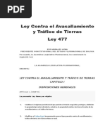 Ley Contra El Avasallamiento y Tráfico de Tierras (Ley 447)