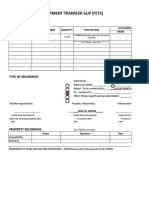 Furniture and Equipment Transfer Slip (Fets) : Property Data