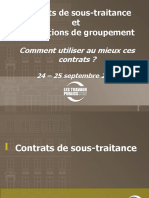 Contrats de Sous-Traitance Et Groupement 24 25 Sept 2015 PDF