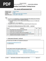 Lead Auditor 9001 Self Assessment