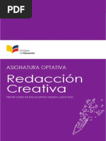 Asignatura Optativa Redaccion Creativa 3BGU PDF