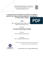 La Importancia de Los Alimentos Artesanales: Un Análisis A Partir de Las Relaciones Socioeconómicas y Socioculturales en Tuxtla Chico, Chiapas