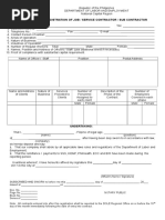 Application Form For Registration of Job Contracting