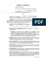 Indemnity Agreement Template