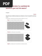 Cómo Calcular La Cantidad de Mortero Por m2 de Muro