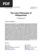 Late Wittgenstein Seminar 2015