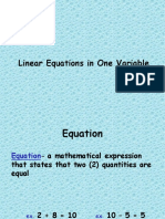 Linear Equations in One Variable