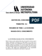 La Economia Basada en El Conocimiento. Ensayo 1