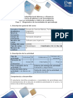 Guía de Actividades y Rúbrica de Evaluación - Paso 1 - Diagnóstico de Necesidades de Aprendizaje