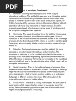 Give 10 Importance of Sociology. Explain Each.: Socioanthropology With Family Planning Johann Simon Pragacha