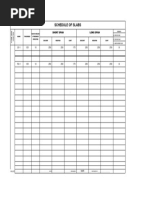 Schedule of Slabs: Short Span Long Span