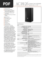 Compact 2-Way Loudspeaker System With 1 - 8" LF Key Features