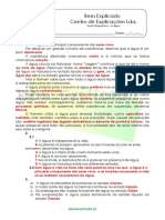 Teste Diagnóstico - Importância Da Água para Os Seres Vivos (3) - Soluções