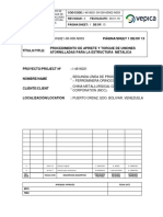 Procedimiento de Apriete y Torque de Uniones Atornilladas para La Estructura Metalica