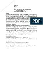 Plano de Ensino - Saneamento e Parasitologia - 2018.1