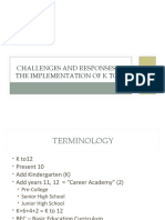 Challenges and Responses in The Implementation of K To 12