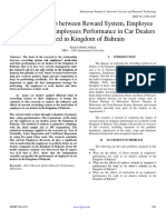 The Relationship Between Reward System, Employee Motivation and Employees Performance in Car Dealers Located in Kingdom of Bahrain