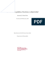 La Vida en Las Palabras. Escritura y Subjetividad Antonio J. Colom Pons