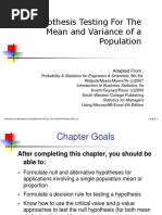 9.hypothesis Testing For The Mean and Variance of A Population