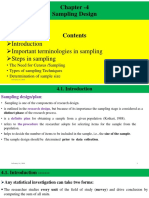 Chapter - 4 Sampling Design: Introduction Important Terminologies in Sampling Steps in Sampling