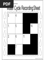 Water Cycle Recording Sheet