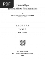 Cambridge Intermediate Mathematics - Algebra