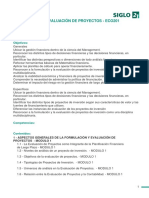 Formulación y Evaluación de Proyectos - Eco201