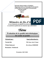 Évaluation de La Qualité Microbiologique Du Cachir Au Poulet