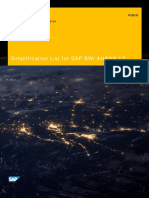 SAP BW4HANA 10 Simplification List