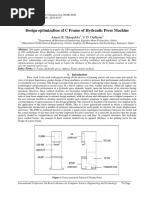 Design Optimization of C Frame of Hydraulic Press Machine: Ameet B. Hatapakki, U D. Gulhane