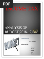 Income Tax: Analysis of BUDGET (2018-19)