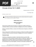 Circular 44 de 10-11-2005-Certificados de Ingresos