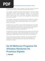 20 Programa de Afiliados Rentáveis para Ganhar Dinheiro Online