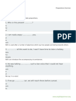 Prepositions Exercise