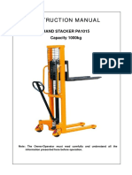 Instruction Manual: Hand Stacker Pa1015 Capacity 1000kg