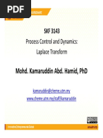 Mohd. Kamaruddin Abd. Hamid, PHD: Process Control and Dynamics: Process Control and Dynamics: Laplace Transform