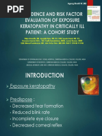 Incidence and Risk Factor Evaluation of Exposure Keratopathy in Critically Ill Patient: A Cohort Study