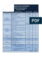 Cronograma de Actividades - Teoría Sociocultural