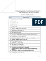 Resumen Del Presupuesto de Sistema de Agua y Saneamiento Básico