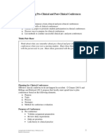 1 Pre and Post Conferance For Clinical Placement