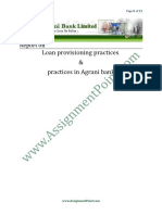 Loan Provisioning Practices in Agrani Bank