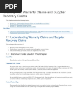 Working With Warranty Claims and Supplier Recovery Claims