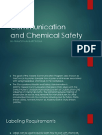 Hazard Communication and Chemical Safety: By: Francis Ivan Barcelona