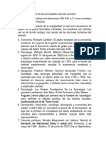 Padres o Fundadores de Las Principales Ciencias Sociales