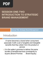 Session One-Two Introduction To Strategic Brand Management