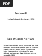 Module III - Sales Good Act 1930