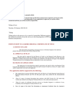 Titling of Land Procedure