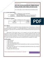 Measurement of Active Power of Three Phase Circuit For Balanced and Unbalanced Load