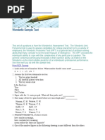 Wonderlic Sample Test: Print PDF Format